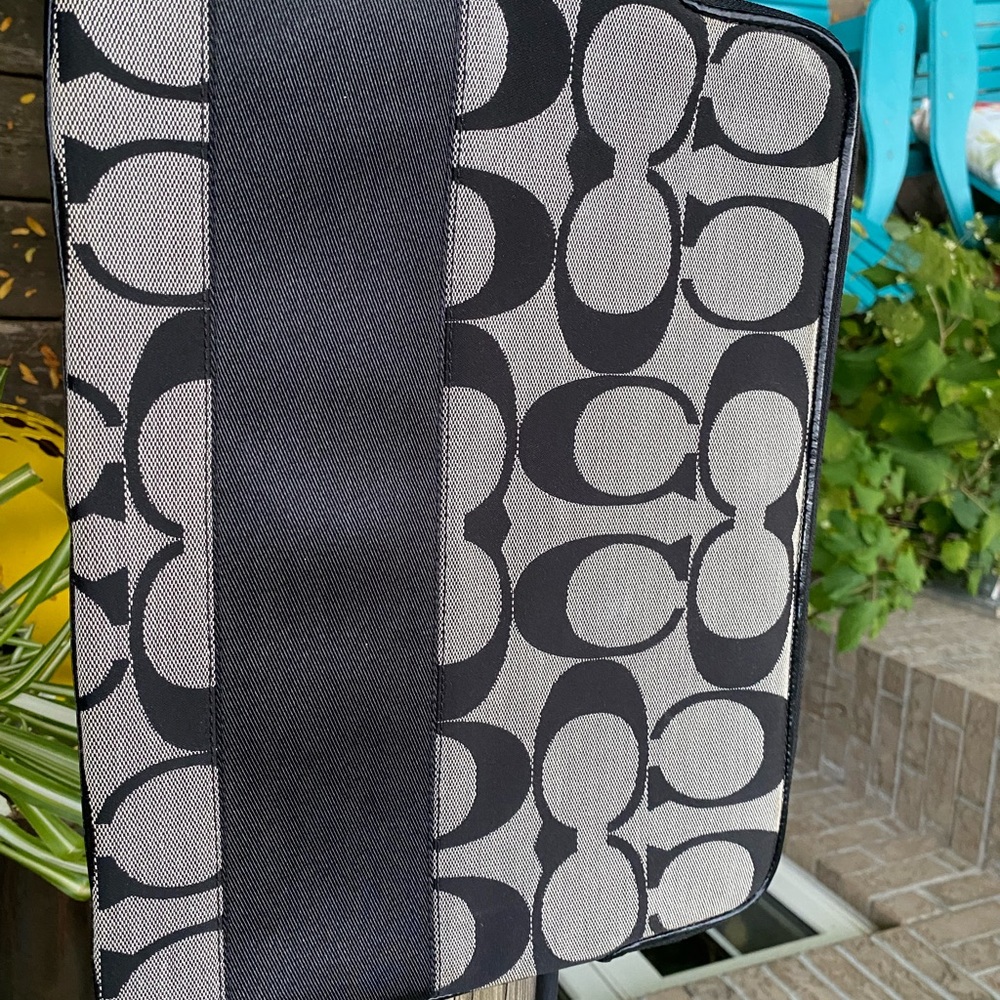 Vintage Coach Black Signature Canvas iPad Tablet Laptop Padded Sleeve Case